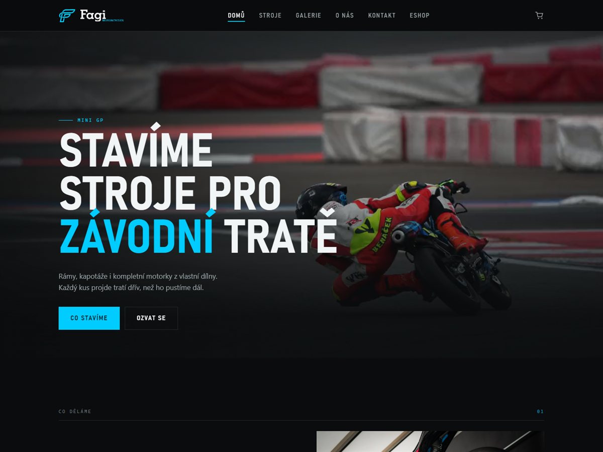 Fagi Motorcycles — web a e-shop výrobce závodních motocyklů
